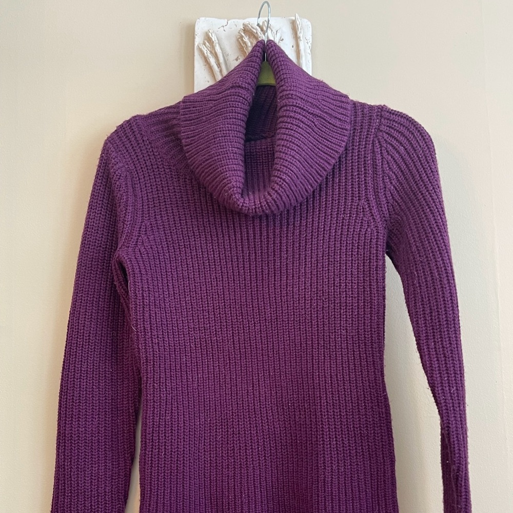 FORENZA DEEP WINE COWL NECK KNIT SWEATER